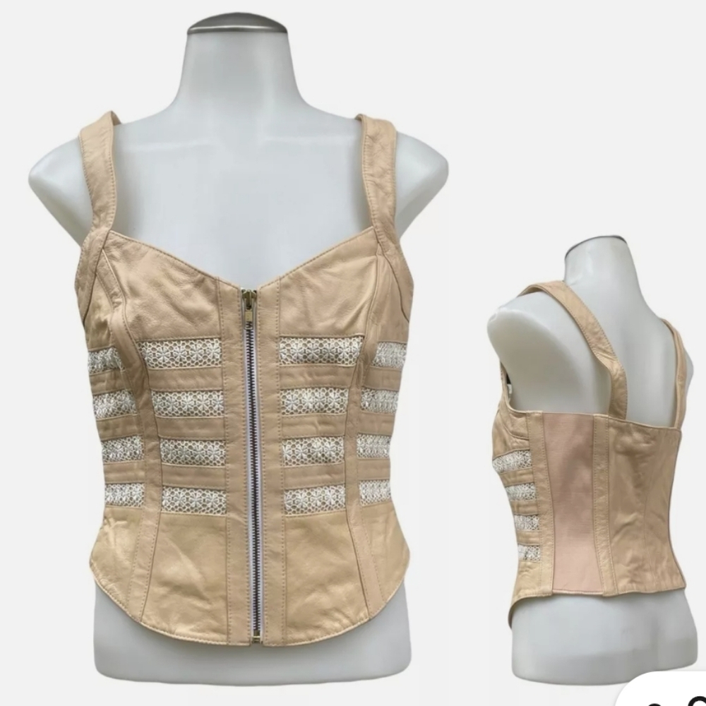 Vintage 90's Shape FX Leather Corset Bustier Sixe 16 NWT